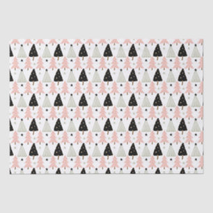 Boho Pink Green Black Christmas Tree Holiday Xmas  Tissue Paper