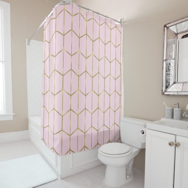 Boho Pink Hexagon Gold & Geometric Glam (In Situ)