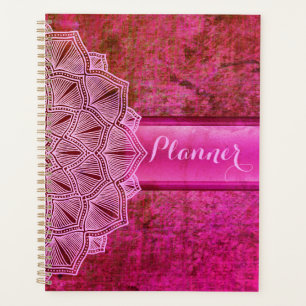 Boho Pink Mandala Grand Planificateur