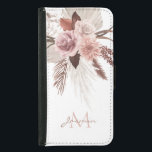 Boho Pink Pampas Grass Dried Flowers Monogram Samsung Galaxy S5 Wallet Case<br><div class="desc">Boho Pink Pampas Grass Dried Flowers Monogram Samsung Galaxy Wallet Case,  in Pinks,  Browns,  and Ivory Whites; with an Elegant Monogram displaying a Name and Initial of your choice. The Sunday Collective © by Rachel Hannah Gee</div>