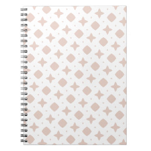 Boho pink pattern, mid-century modern retro notebook