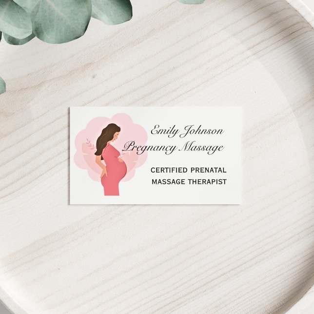Boho Pink Pregnancy Prenatal Massage Therapist Business Card (Creator Uploaded)