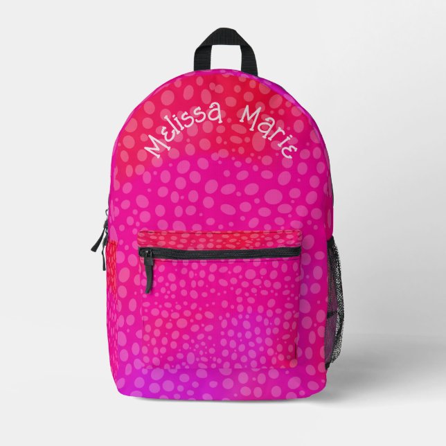 Boho Pink Printed Backpack (Front)
