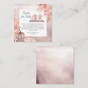 Boho Pink Pumpkin Baby Shower Book Request Enclosure Card