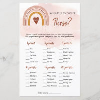 Boho Pink Rainbow What is in Your Purse Game