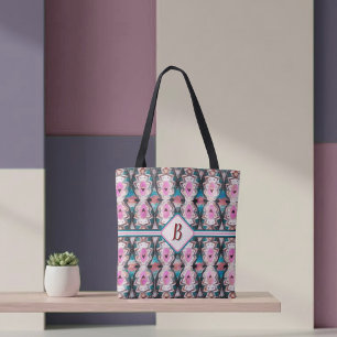 Boho Pink, Teal & Brown Tribal  Tote Bag