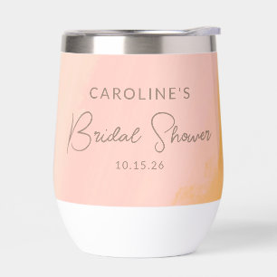 Boho Pink Yellow Script Custom Bridal Shower 