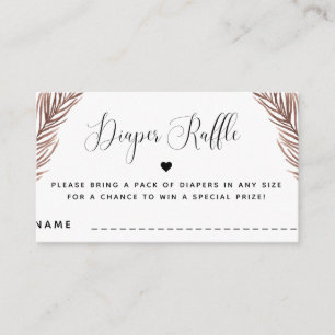 Boho Plant Heart Summer Baby Shower Diaper Raffle Enclosure Card