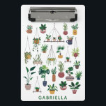 Boho Plant Lady Illustration Art Personalized Mini Clipboard<br><div class="desc">For the person in your life who believes that one can never have too many plants, a modern boho style illustration of a variety of indoor and outdoor plant types including trendy monstera leaves, hanging plants, ferns, bonsai, houseplants, and more. Cool gift for nature lovers, plant lady, gardeners, and botanists....</div>