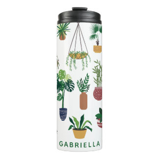 Boho Plant Lady Illustration Art Personalized Thermal Tumbler