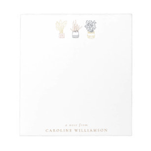 Boho Plant Line Art Illustration Personalized  Notepad