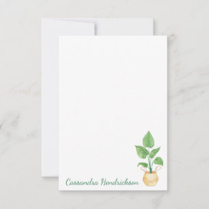 Boho Plant Modern Minimalist Personalized Card