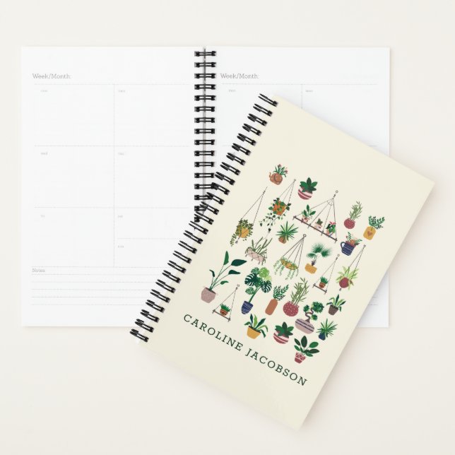 Boho Plante Lady Moderne Houseplants Monogramme (Devant avec enveloppe)