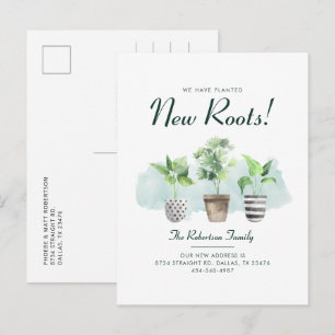 Boho Plants Change of Address Moving  Announcement Postcard