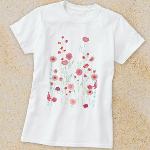 Boho Plymouth Wild Flowers Modern Painting T-Shirt