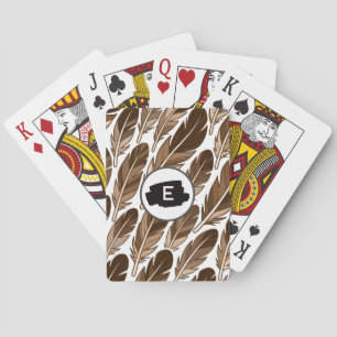 Boho Poker Cards – Personalized Monogram Brown