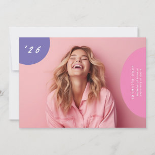 Boho Pop Fun Unique Elegant Designer Modern Photo Announcement