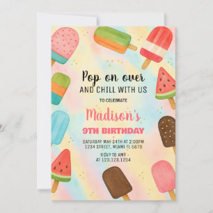 Boho Popsicle Invitation d'anniversaire