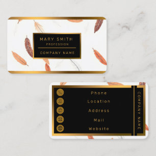 Boho Popular Feathers Luxury Collection Business Card