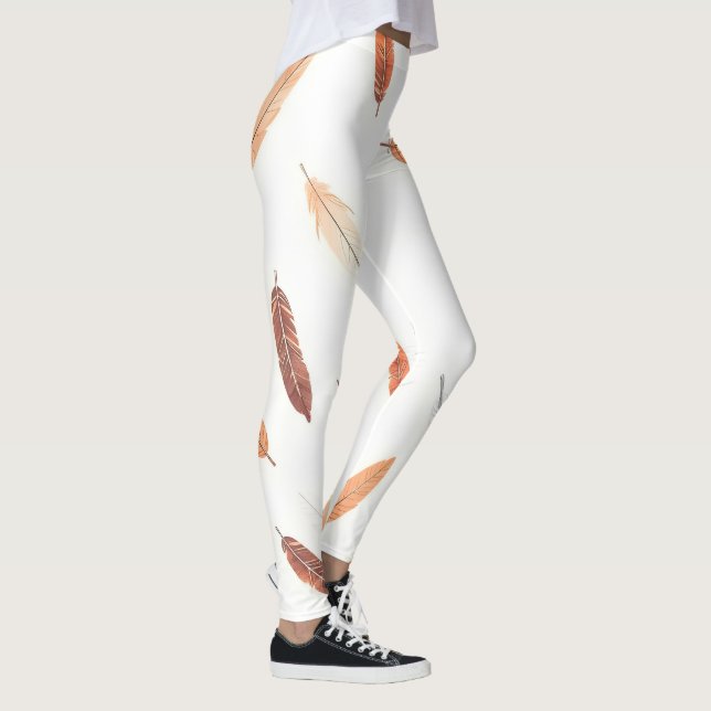 Boho Popular Feathers Luxury Collection Leggings (Right)