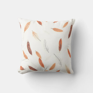 Boho Popular Feathers Luxury Collection Throw Pillow