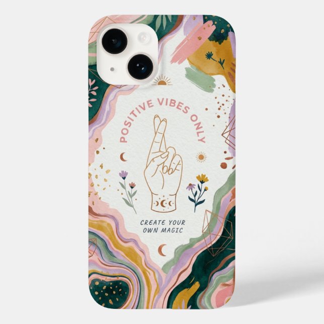 Boho Positive Vibes Only Magic Abstract  Case-Mate iPhone Case (Back)