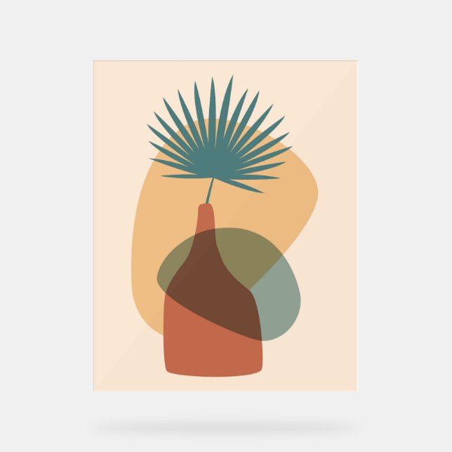 Boho poster with tropical leaf (Front)