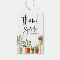 Boho Potted Houseplants Birthday Party Thank You
