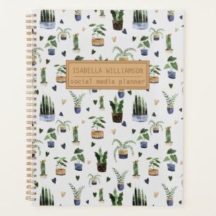 Boho Potted Plant Pattern Personalized Planner