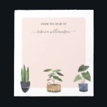 Boho Potted Plants From the Desk of Personalized   Notepad<br><div class="desc">Boho Potted Plants From the Desk of Personalized Stationery Design. Text templates set up ready for you to customize with your name. The design features three potted house plants on a blush pink background. If you would like to change the colour of style of the text click the customize further...</div>