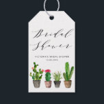 Boho Potted Succulents and Cactus Bridal Shower Gift Tags<br><div class="desc">Add a boho accent to your gifts and favours with these customizable bridal shower gift tags. It features watercolour potted succulents and cacti. Personalize by adding your own details. These cactus bridal shower tags are perfect for summer events.</div>