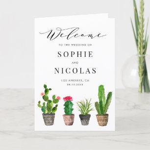 Boho Potted Succulents and Cactus Summer Wedding Program