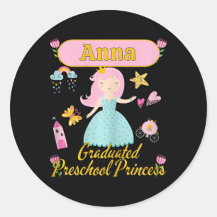 Boho Princess Anna 2026 Personalized Preschool Gra Classic Round Sticker