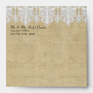 BOHO Printed Burlap n Lace gypsy Modern Mod Style Envelopes