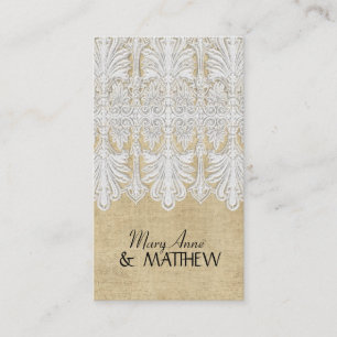 BOHO Printed Burlap n Lace gypsy Modern Mod Style Place Card