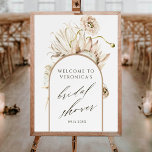 Boho Protea Pampas Grass Bridal Shower Welcome  Poster<br><div class="desc">This wedding bridal shower welcome sign features painted watercolor protea,  dry pampas grass,  wildflowers with an arch frame. For more advanced customization of this design,  please click the BLUE DESIGN TOOL BUTTON. Matching items are also available.</div>