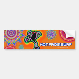 Boho psychedelic hot frog SURF bumper STICKER 2