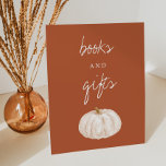 Boho Pumpkin Baby Shower Books and Gifts Pedestal Sign<br><div class="desc">Boho Pumpkin Baby Shower Books and Gifts Sign
A Little Pumpkin Is On The Way Baby Shower Inivtation,  Pumpkin Baby Shower Invite,  Fall Baby Shower,  Harvest Baby Shower,  Autumn Baby Shower</div>