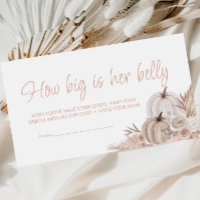 Boho Pumpkin Baby Shower How Big Is Her Belly Card