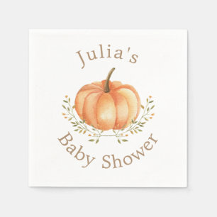 Boho Pumpkin Fall Autumn Foliage Baby Shower  Napkin