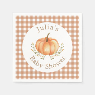 Boho Pumpkin Fall Autumn Foliage Baby Shower Napkin