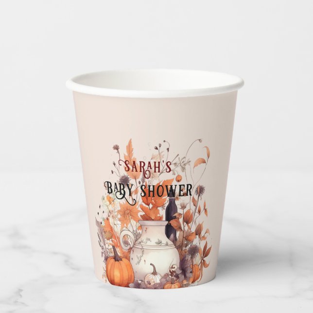 Boho pumpkin fall Baby shower  Paper Cups (Front)
