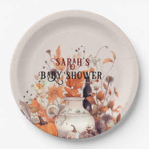 Boho pumpkin fall Baby shower Paper Plate