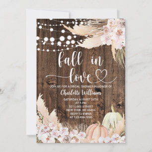 Boho Pumpkin Fall Bridal Shower Invitation