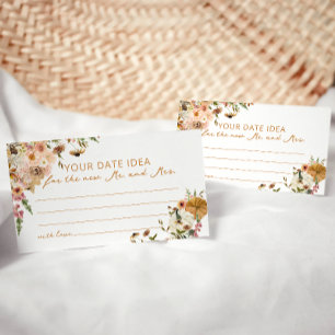 Boho Pumpkin Fall Date Night Ideas Bridal Shower Enclosure Card