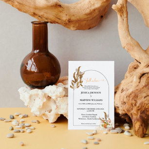  Boho Pumpkin fall in love autumn wedding Invitation