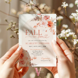 BOHO Pumpkin Fall in Love Bridal Shower Invitation