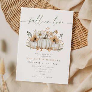 Boho Pumpkin Fall in Love Wedding Invitation