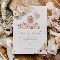 Boho Pumpkin Teddy Bear Pink Girl Bear Baby Shower