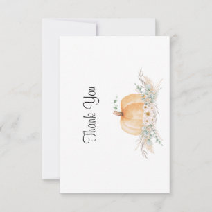 Boho Pumpkin Thank You Card Neutral